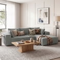 thumbnail image 1 of OMNIBERG L-Shaped Boneless Modular Sectional Sofa, Corduroy Cloud Couch with Reversible Chaise, Deep Seat, 10-Inch Armrests and 5 Pillows for Living Room, Grey(Right Facing Chaise), 1 of 9