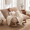 thumbnail image 1 of OMNIBERG 57"‌ Oversized Chaise Rocking Lounge Chair with Solid Wood Base, Plush Corduroy Beanbag Rocking Sofa Chair, Cozy Cloud Accent Chair Lounger for Bedroom Living Room, Khaki, 1 of 8