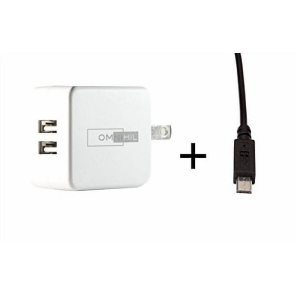 OMNIHIL 2-Port USB Charger+(32FT) Mini-USB Compatible with WELIKERA Camera Camcorder
