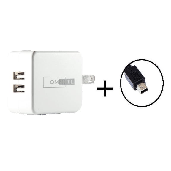 OMNIHIL 2-Port USB Charger w/ USB Cable for Wasabi Power Extended Battery for GoPro HERO4, HERO3+, HERO3 (BTR-ABPAK425-WP)