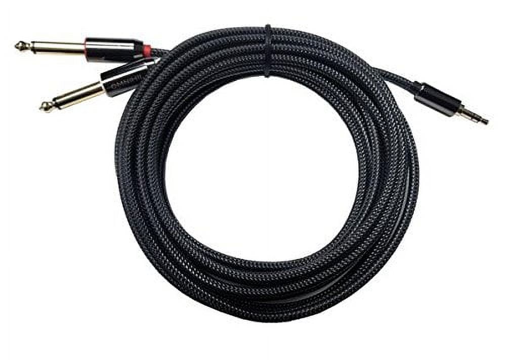 Xilaghy 90 Degree 1/8 to 1/4 Stereo Audio Cable 10.6in, Right Angle 3.5mm TRS Male to 6.35mm TRS Male Aux Cord for Guitar, Keyboard Piano, Laptop