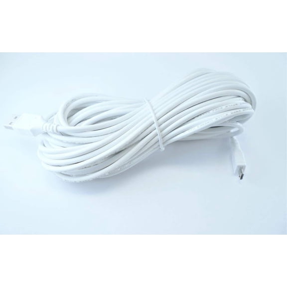OMNIHIL (30FT) Micro USB Cable Compatible with Victure 1080P FHD WiFi IP Camera - White