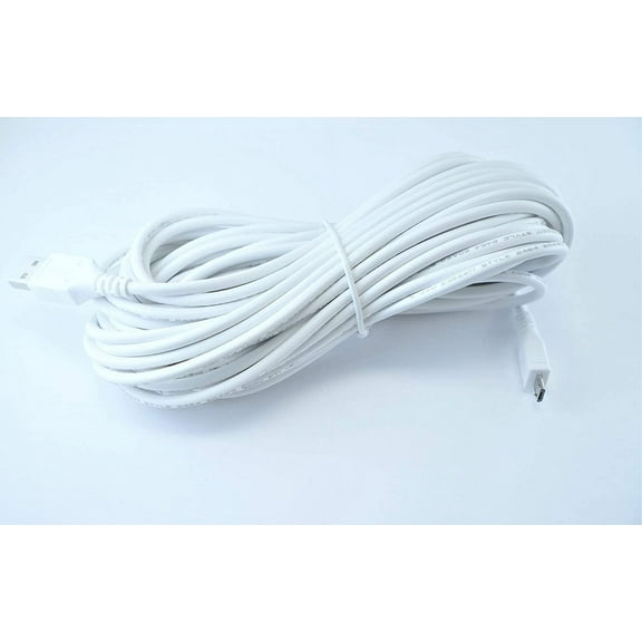 OMNIHIL 30FT White High Speed Micro-Usb 2.0 Cable Compatible with Anker PowerCore 13000 Model: A1215