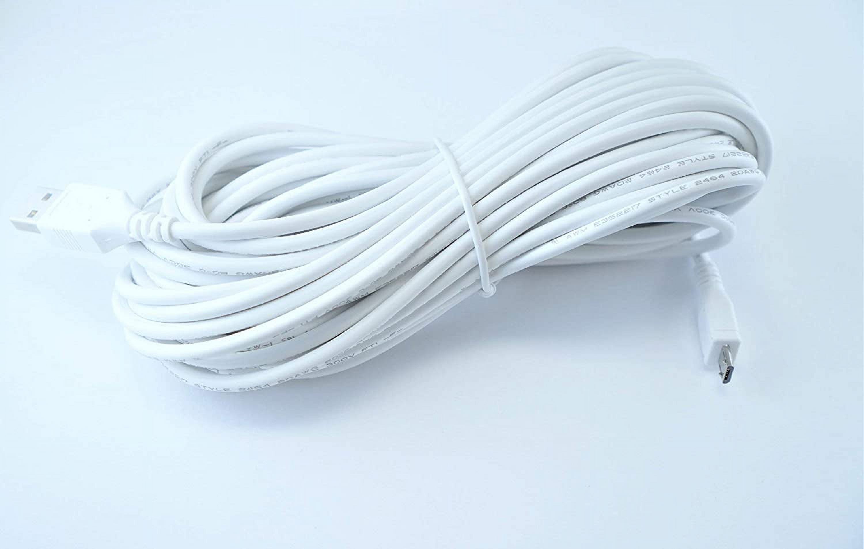 OMNIHIL 30FT White High Speed Micro-Usb 2.0 Cable Compatible with Anker Soundcore Bluetooth Speaker Model: A3102