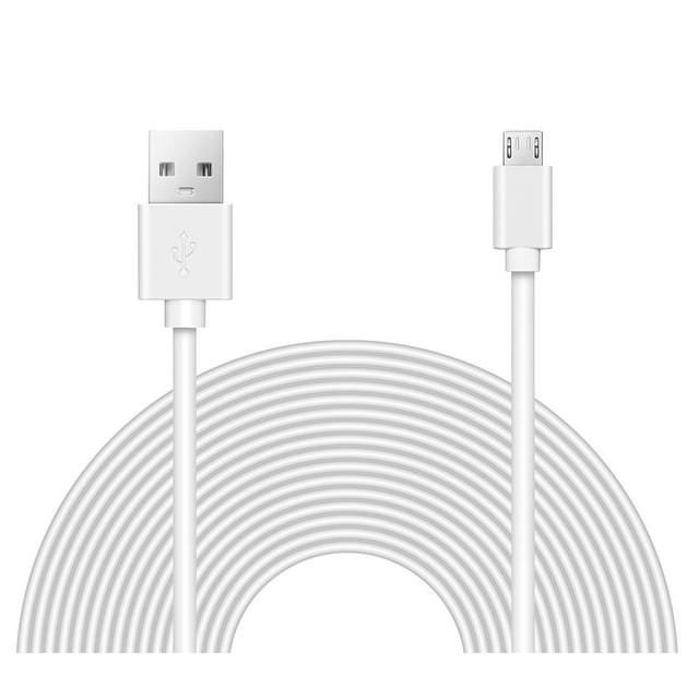 OMNIHIL (32FT) 2.0 High Speed USB Cable for Sony SRSX2 Ultra-Portable NFC Bluetooth Wireless Speaker (White) with Speakerphone - WHITE