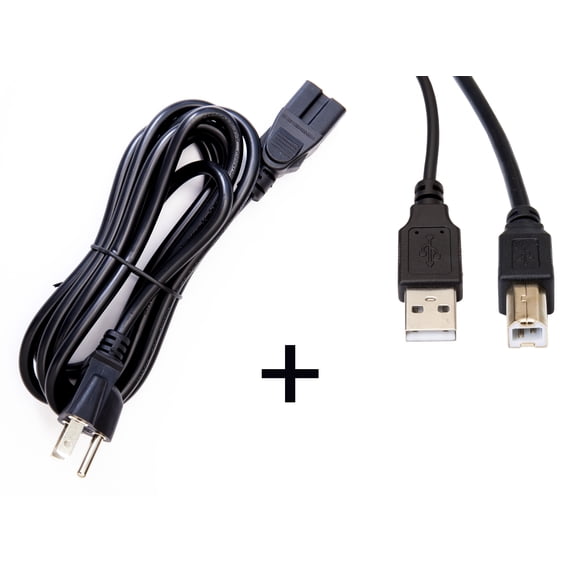 OMNIHIL (8 FT) AC Cord + (8 FT) 2.0 USB Cable for Epson Artisan Printers