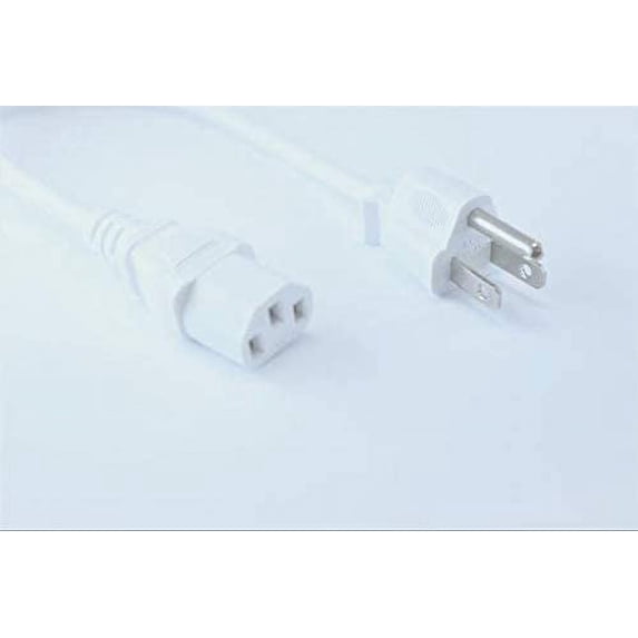 Withe Power OMNIHIL 8 ft White 3-Prong AC Power Cord Compatible with LyxPro SPA-8 ...