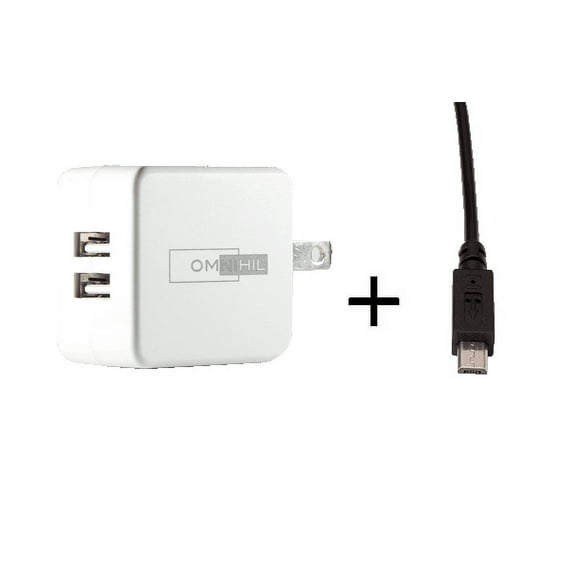 OMNIHIL Replacement 2-Port USB Charger+(30FT)MICRO-USB forAVerMedia Live Gamer Portable-(C875)