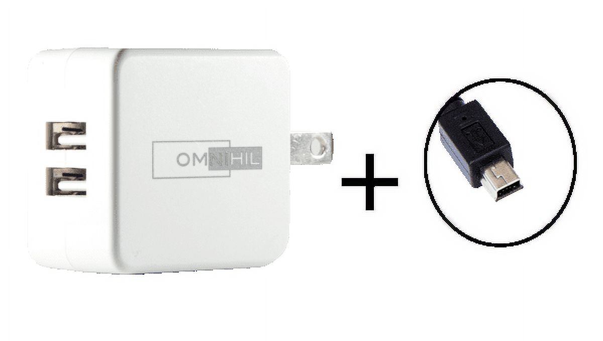 OMNIHIL Replacement 2-Port USB Charger+MINI-USB for LEDMEI Cell Phone Sterilizer Sanitizer