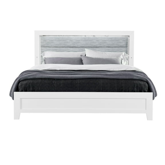 OMODA WHITE KING BED WITH LED