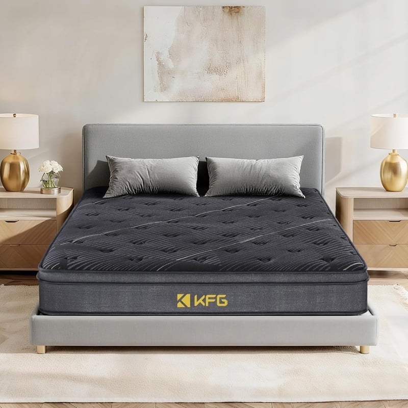 OMOGS Twin Size Mattress 10 Inch, with Memory Foam & Individually Wrapped Pocket Coils for Support, Medium Comfort, Breathable & Durable, for Comfortable Sleep & Pressure Relief, Fiberglass-Free