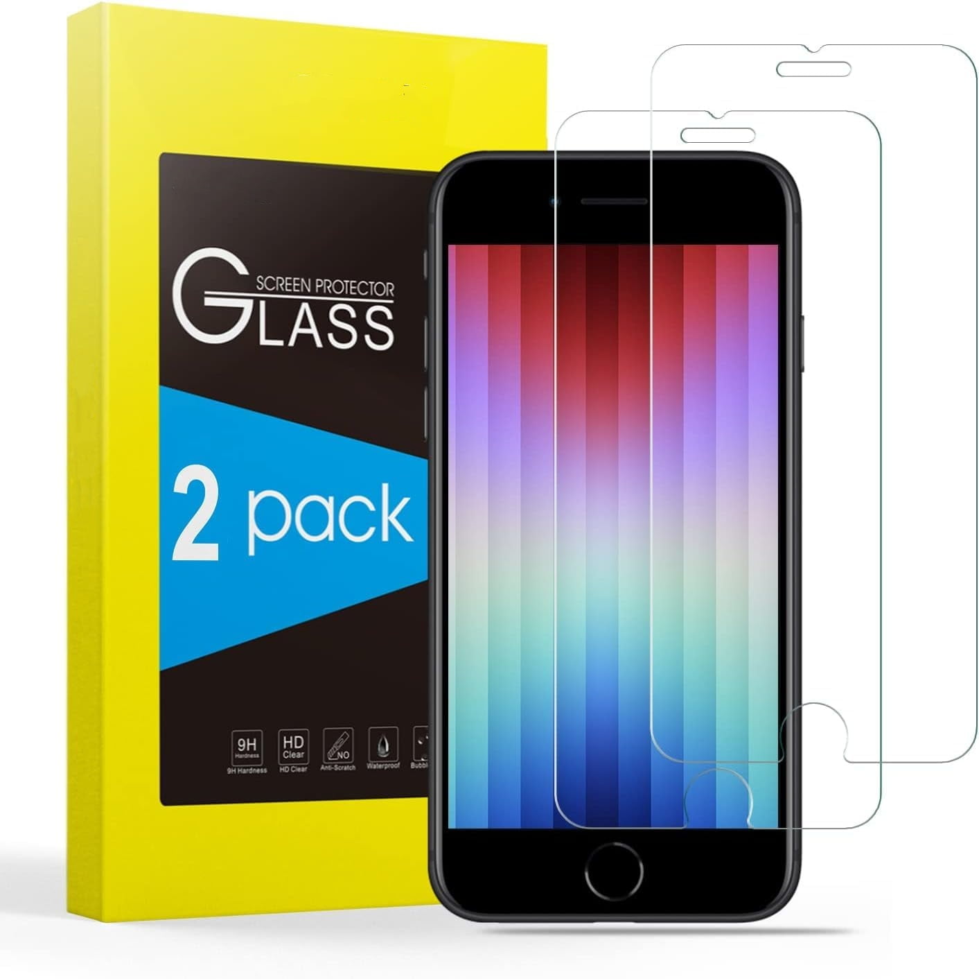 OMOTON 2 Pack Screen Protector Compatible With iPhone 8/7/6S/6/SE Tempered Glass with 9H
