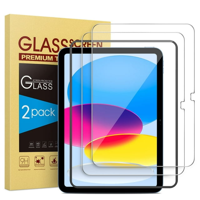 OMOTON 2 Pack Screen Protector for iPad 10th Gen with Alignment Frame