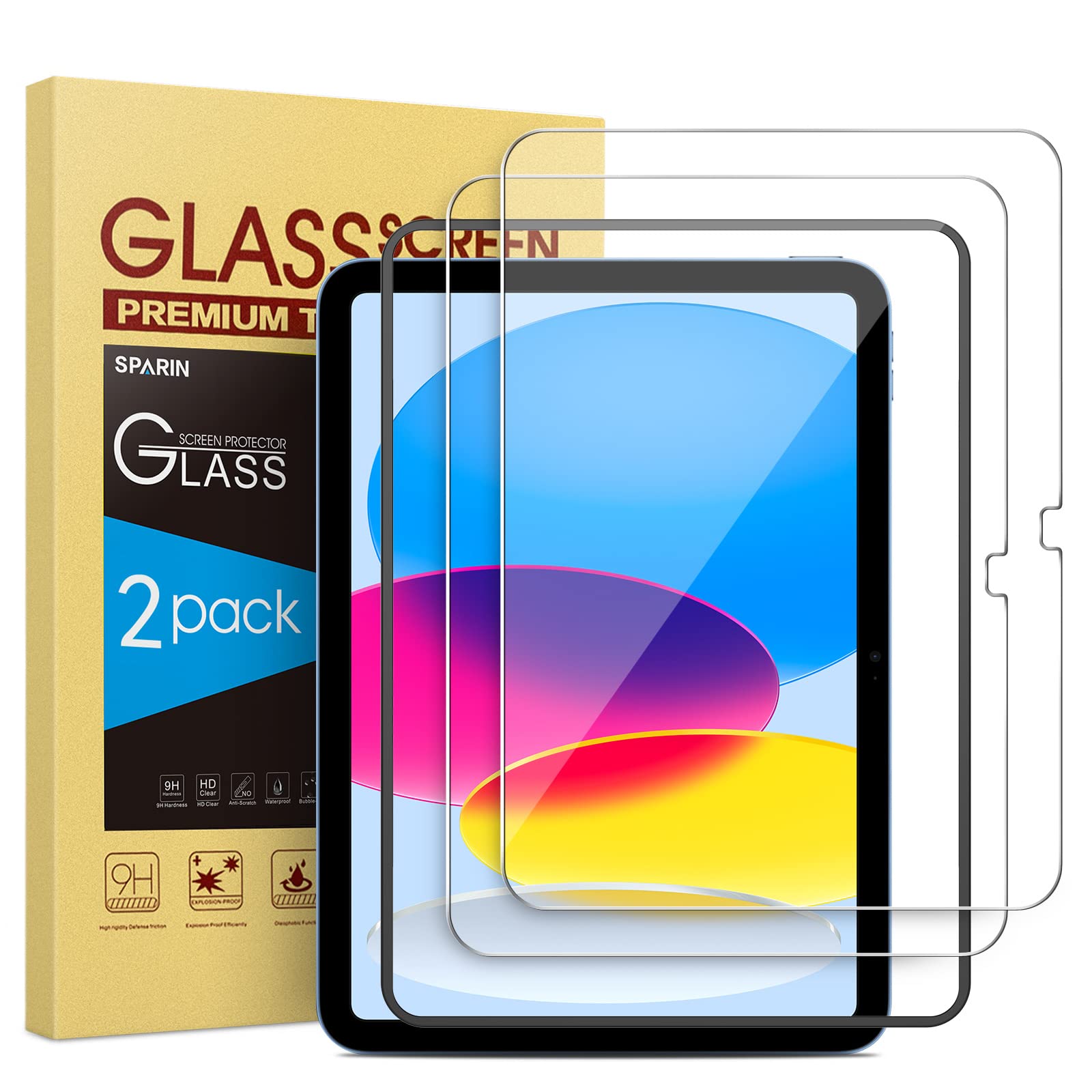 2 Pack iPad 10.9 10th Generation 2022 Screen Protector A2696/A2757