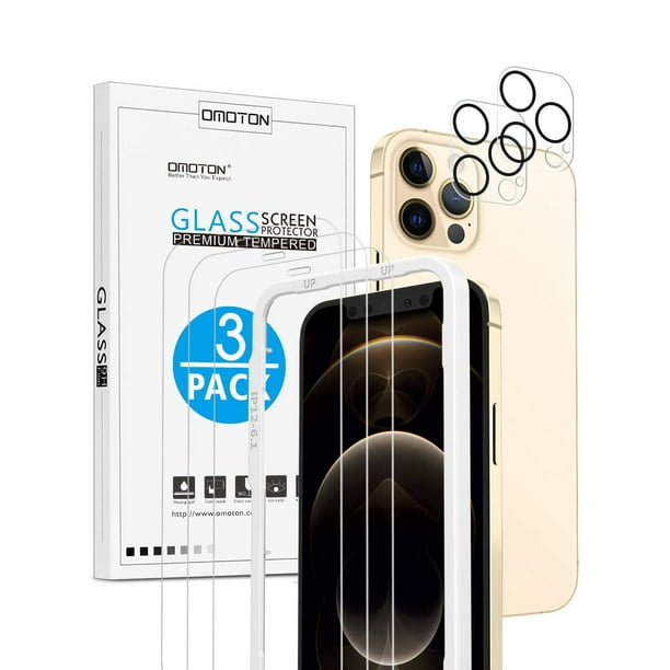 OMOTON 3+2 Pack Screen Protector for iPhone 12 Pro with Camera Glass