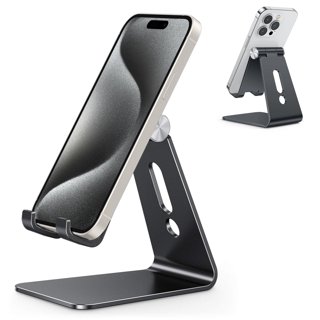 Cell Phone Stand, OMOTON Adjustable Angle Height Desk Phone Dock Holder for  iPhone SE 2/11 / 11 Pro/XS Max/XR, Samsung Galaxy S20 / S10 / S9 / S8 and