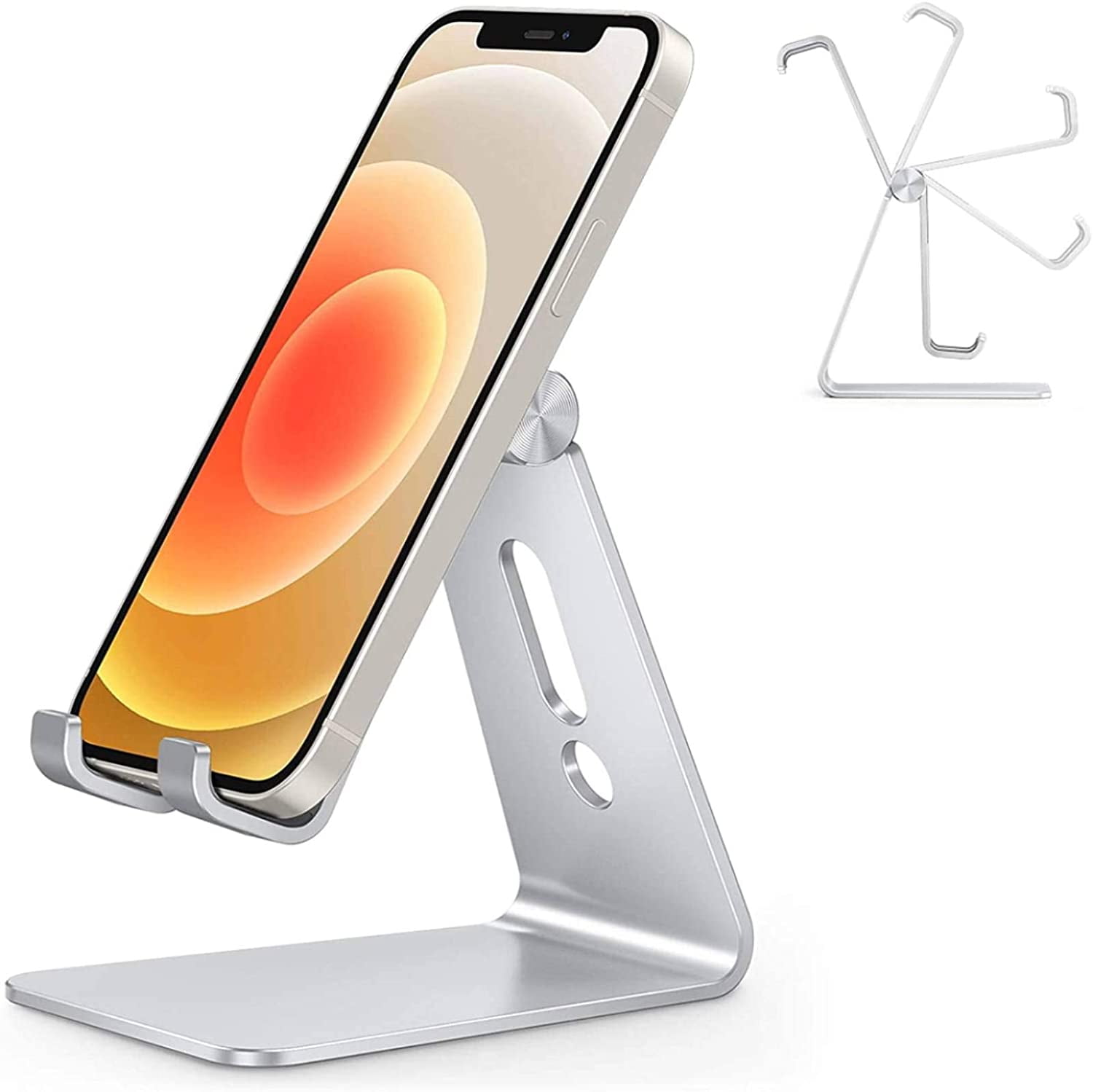 OMOTON Adjustable Cell Phone Stand, C2 Aluminum Desktop Phone Holder Dock - Thumbnail 4