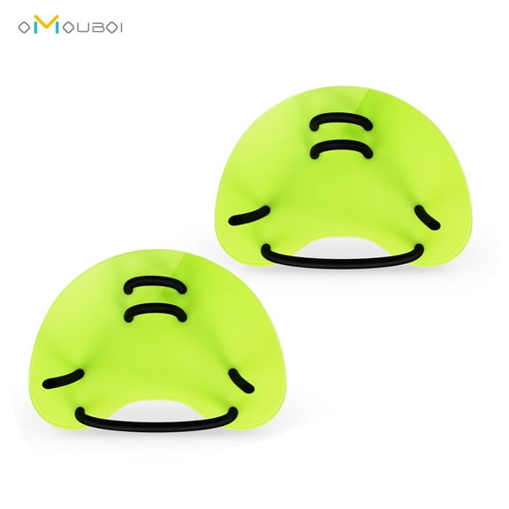 OMOUBOI Swim Paddles Unisex Adult Kids Hand Paddles 1 Pair Professional Swimming Finger Paddles With Adjustable Straps for Swimming Training Green