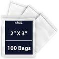 thumbnail image 1 of OMRANII Reclosable Poly Bags, 4 Mil Clear Plastic with Resealable Lock Seal, 2x3", 100 Count, 1 of 7