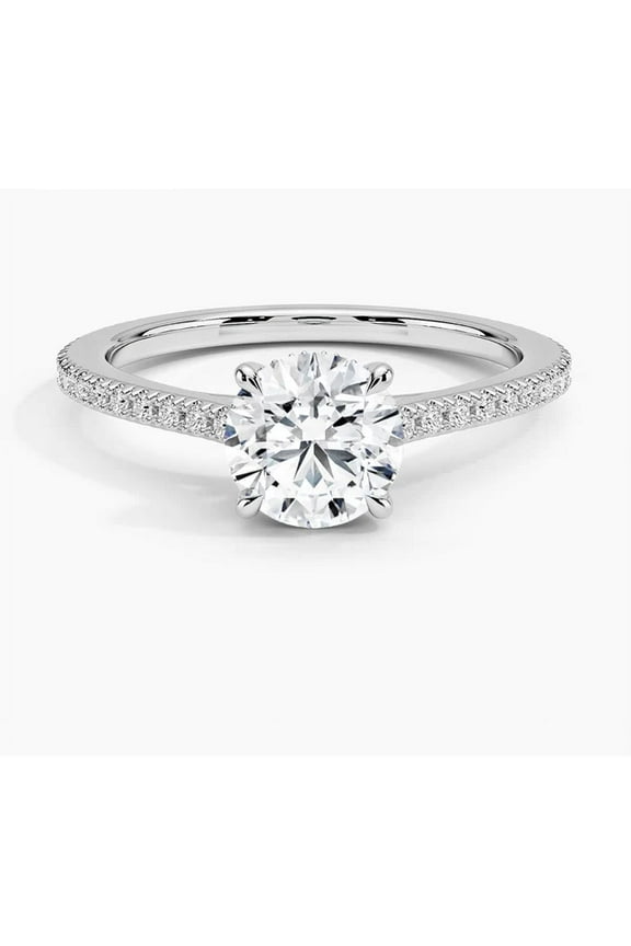 OMRE 1 Carat White Gold Women Engagement Ring Lab Grown Lab Created Diamond Promise Ring 10K