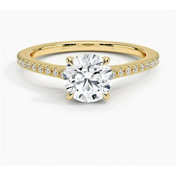 OMRE 1 Carat Yellow Gold Women Engagement Ring Lab Grown Lab Created Diamond Promise Ring 10K
