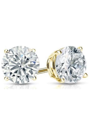 OMRE 3.00 Carat Diamond Stud Earring 14K Yellow Gold Lab Grown Lab Created