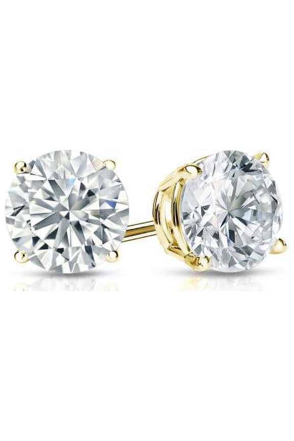 OMRE 3.00 Carat Diamomd Stud Earring 14K Yellow Gold Lab Grown Lab Created
