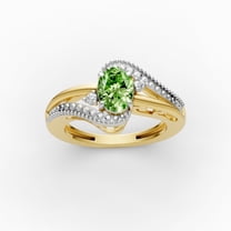 OMRE Sterling Silver and 10K Gold Peridot August Birthstone Ring ...