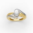 thumbnail image 1 of OMRE 925 Sterling Silver and 10K Yellow Gold Genuine Pearl and June Birthstone Ring Women, 1 of 4