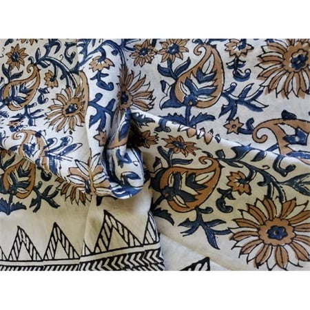 OMSutra OM202071-Floral Paisely Print - Hand Block Printed - Floral