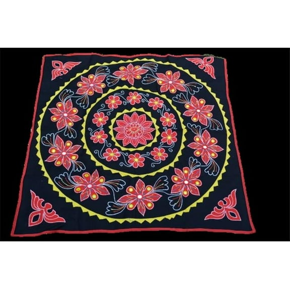 OMSutra OMTX3121-BR Mandala Applique Boho Tapestry for Wall Decor - Brown