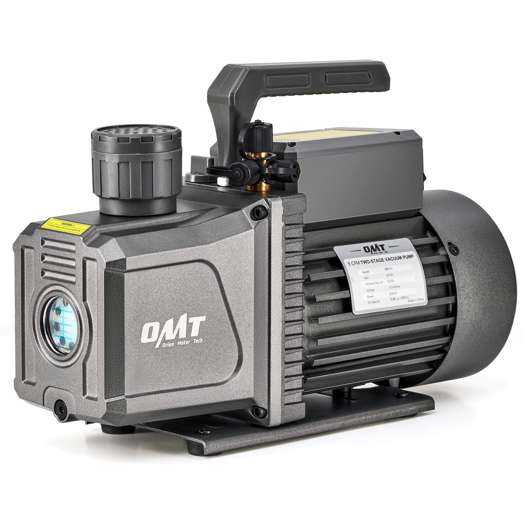 OMT 2 Stage Vacuum Pump 9 cfm 3/4 hp HVAC Vacuum Pump 1.5 Micron Ultimate Vacuum