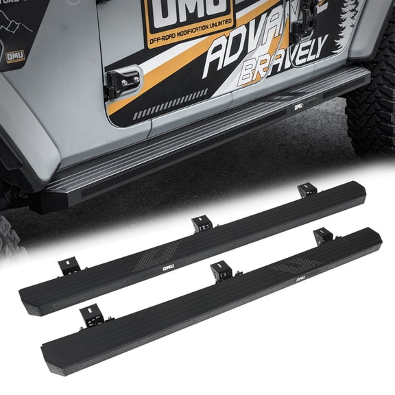 OMU Genesis Series Aluminum Running Board Side Step For 2018+ Jeep Wrangler JL 4 Doors