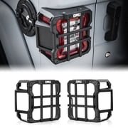 OMU Genesis Series Aluminum Tail Light Cover Compatible with 2018+ Jeep Wrangler JL, Protector Cover Tail Light Lamps Protected Trim Guards Suitable for LED Lamp Version Only