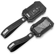 OMU Metal Key Fob Cover Compatible with 2018-2024 Jeep Wrangler JL Gladiator JT Full Protection Key Case Shell Black