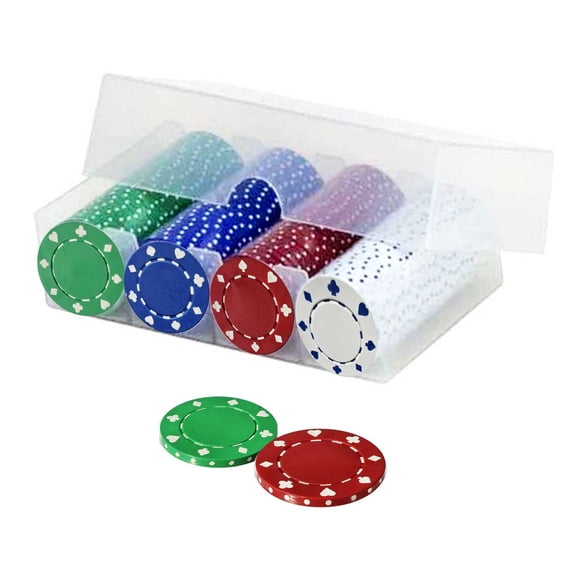 OMURA 100-Piece 11.5g Poker Chips Set with Clear Plastic Case Suited Style Designs Casino-Weight Feel Numbered Chips Ideal for Poker, Blackjack & Game Night