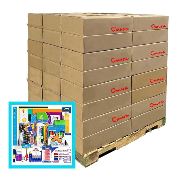 OMURA Learning | Primary Back-to-School Supply Box for All-in-One Student Essentials Set | Composition Book Ruler | Ideal School Supplies Gift 56-CT (Primary K-2)