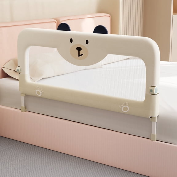 OMZER 47 Inch Toddler Bed Guard Rail, Swing Down & U-Shaped Design, Fit for Twin, Full, Queen, King Size Beds, 1 Pack