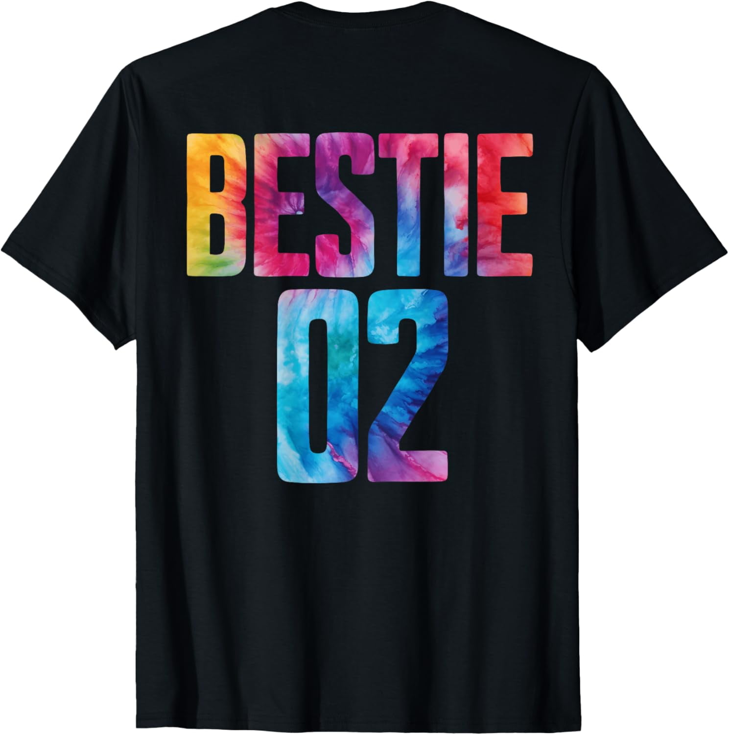 (ON BACK) Bestie 1 Bestie 2 Matching Tie Dye Best Friend BFF T-Shirt ...