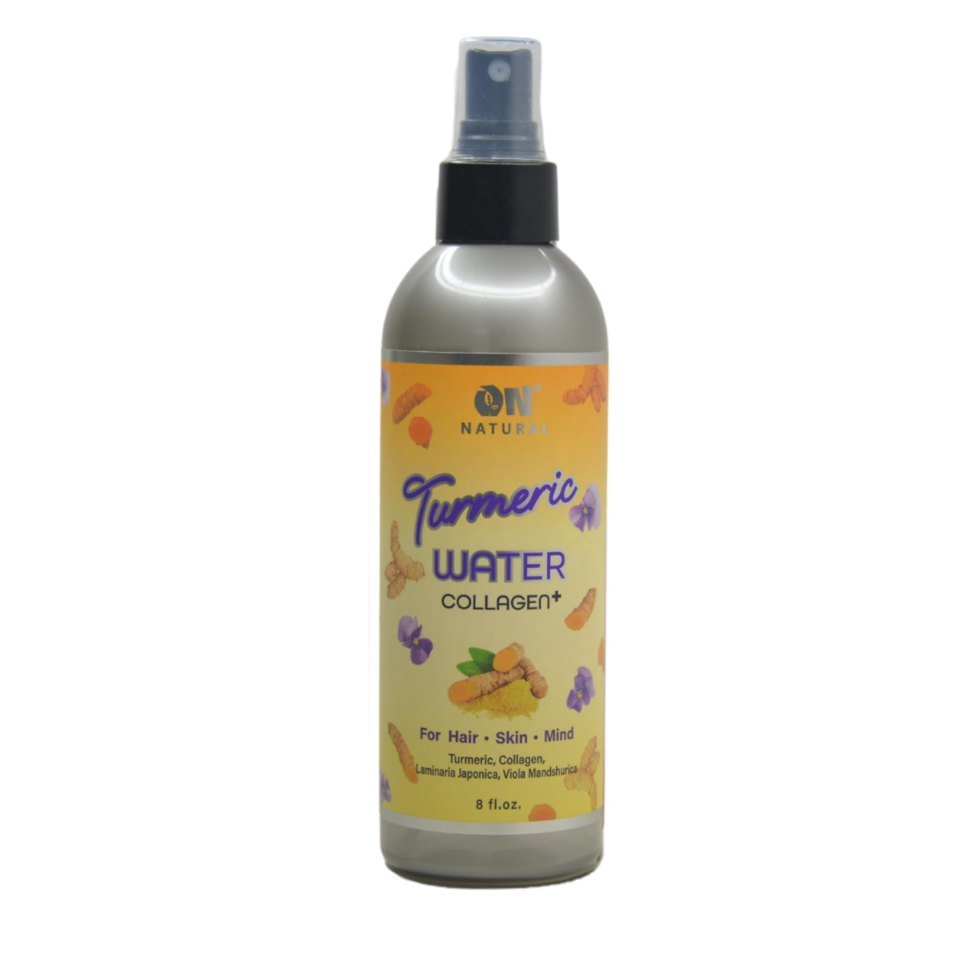 ON NATURAL Turmeric Water Collagen Facial and Hair Mist, 8oz Facial and Hair Mist