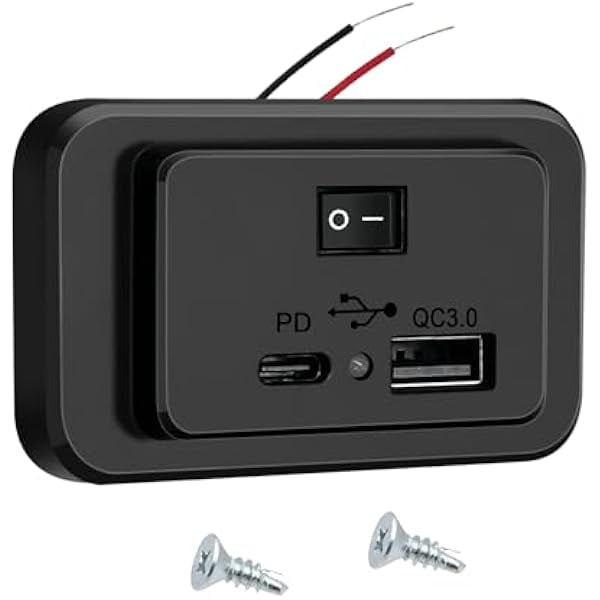 ON OFF Switch 12V USB Outlet for RV Camper QC 3.0 USB PD Car Charger ...