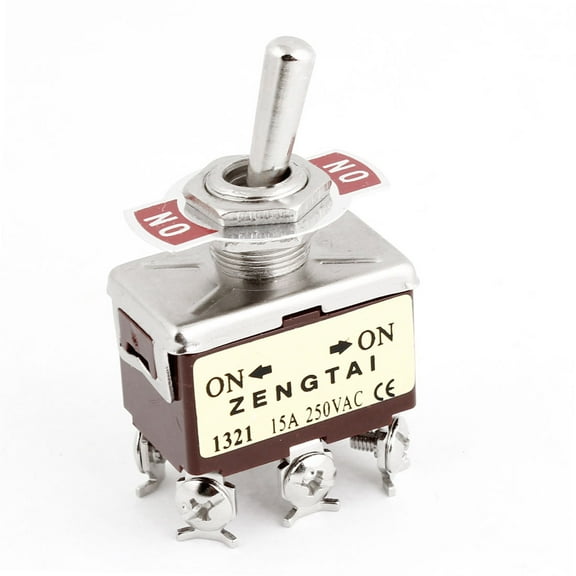 ON-ON 2 Position 6 Screw Terminals DPDT Locking Toggle Switch 250V 15A