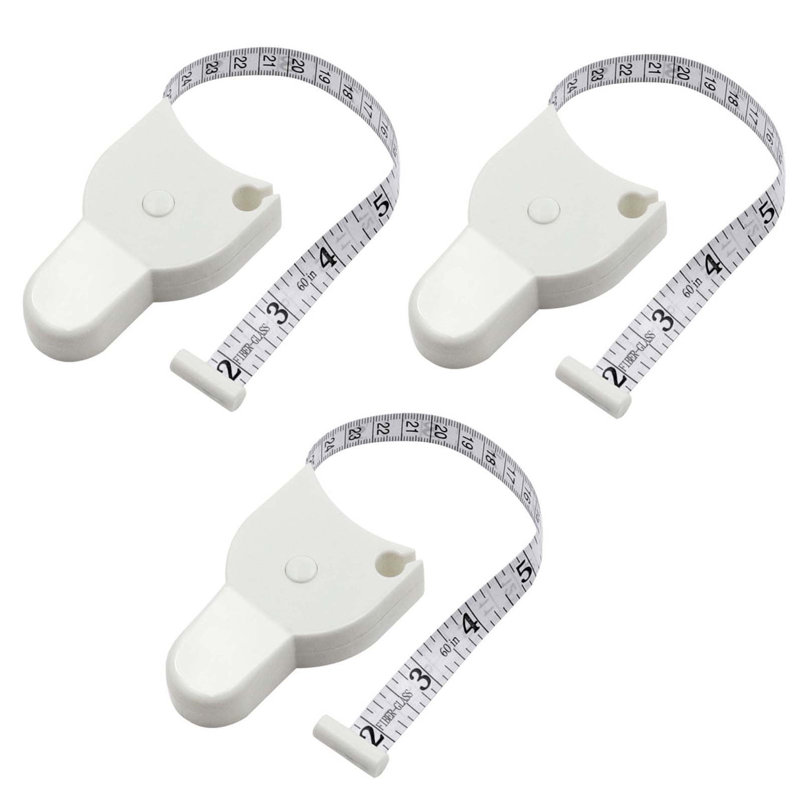 Vamor Body Measuring Tape 60 Inch Weight Loss Retractable Measure Tape with  Lock Pin and Push Button for Fitness, Tailor, Sewing (Black/White)