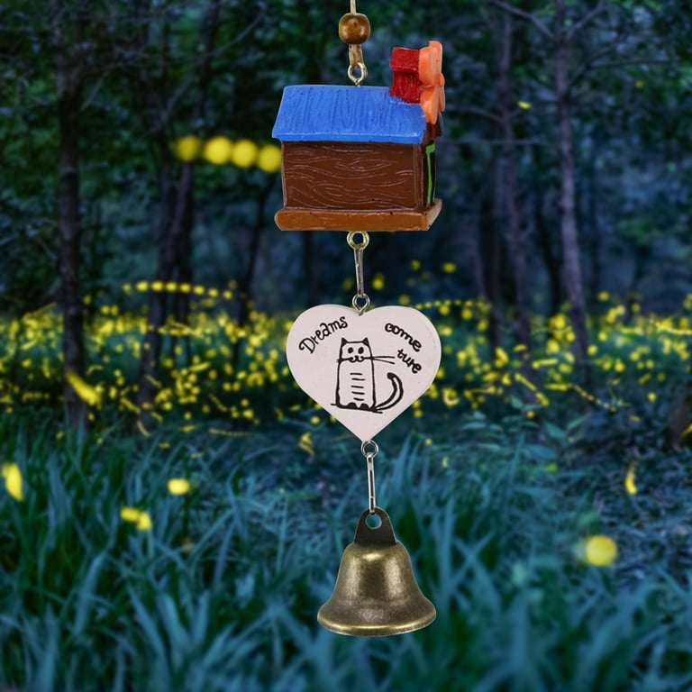 ON SALE! Loyerfyivos Wind Chimes Resin Craft Outdoor Indoor Cute House Home Shape  Wind Bell Garden, Patio, Hanging, Home Decor Gift Memorial 
