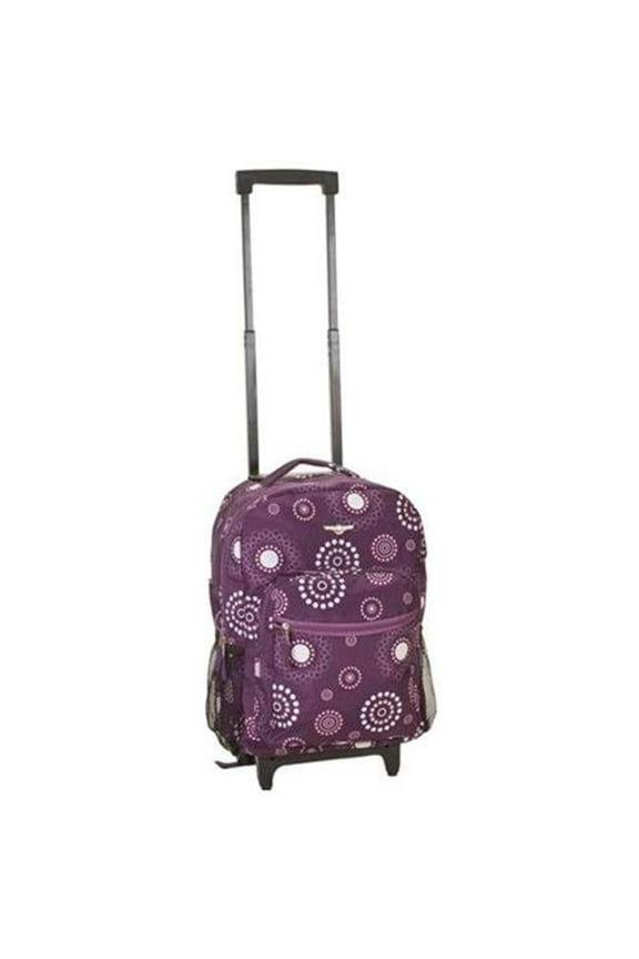ON THE GO 17" Polyester Wheeled Backpack, Purple