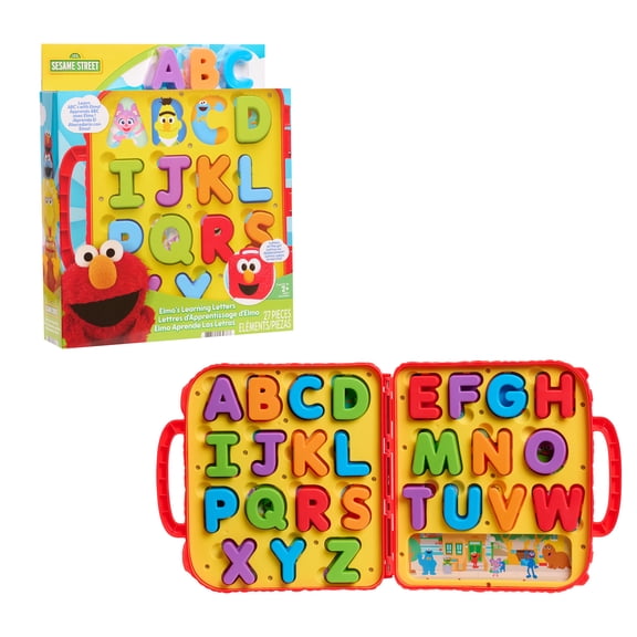 Sesame Street Elmos Learning Letters, 26 Removable Letters, ABC Spelling Activity Set with Molded Plastic Carrying Case, Ages 2+