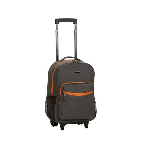 ON THE GO Unisex Rolling Backpack Durable Polyester, Charcoal