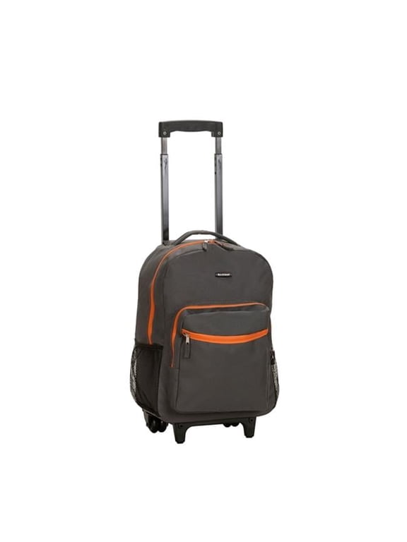 Unisex Rolling Backpack Durable Polyester, Charcoal