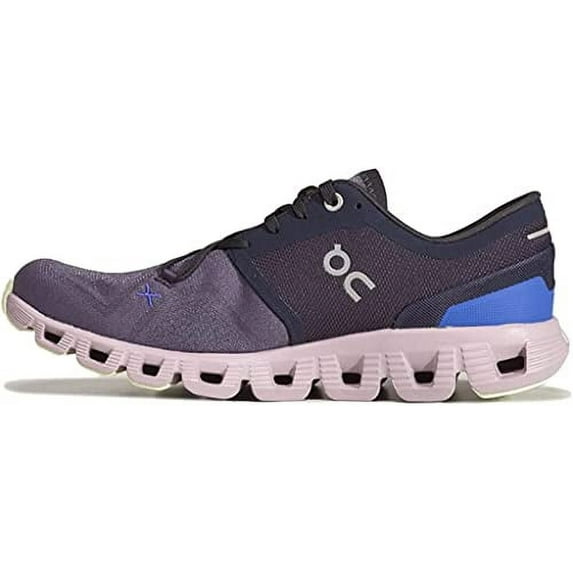 ON Women's Cloud X 3 Sneakers, Midnight/Heron, 10