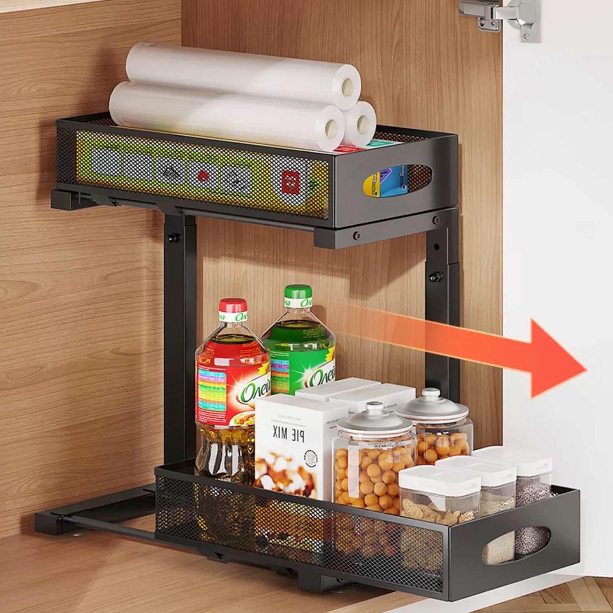 Vtopmart 4-Pack 2-Tier Under Sink Organizer - White Pull-Out Drawers For Bathroom & Kitchen - View #2